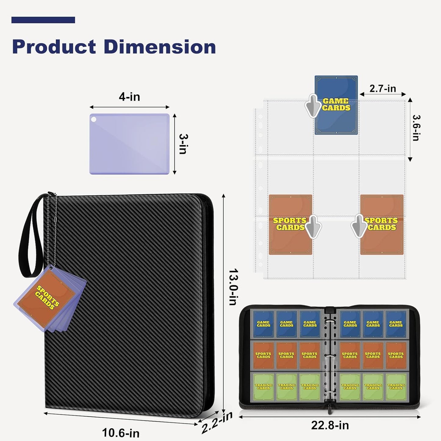 Mlikero Card Binder - 9 Pocket Trading Card Album with 720 Double-Sided PU Pockets | Ideal for MTG, TCG & Sports Cards