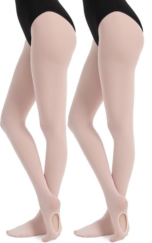 DUCMODA Women's Convertible Dance Tights - Ultra-Soft Semi-Opaque Ballet Stockings for Performance