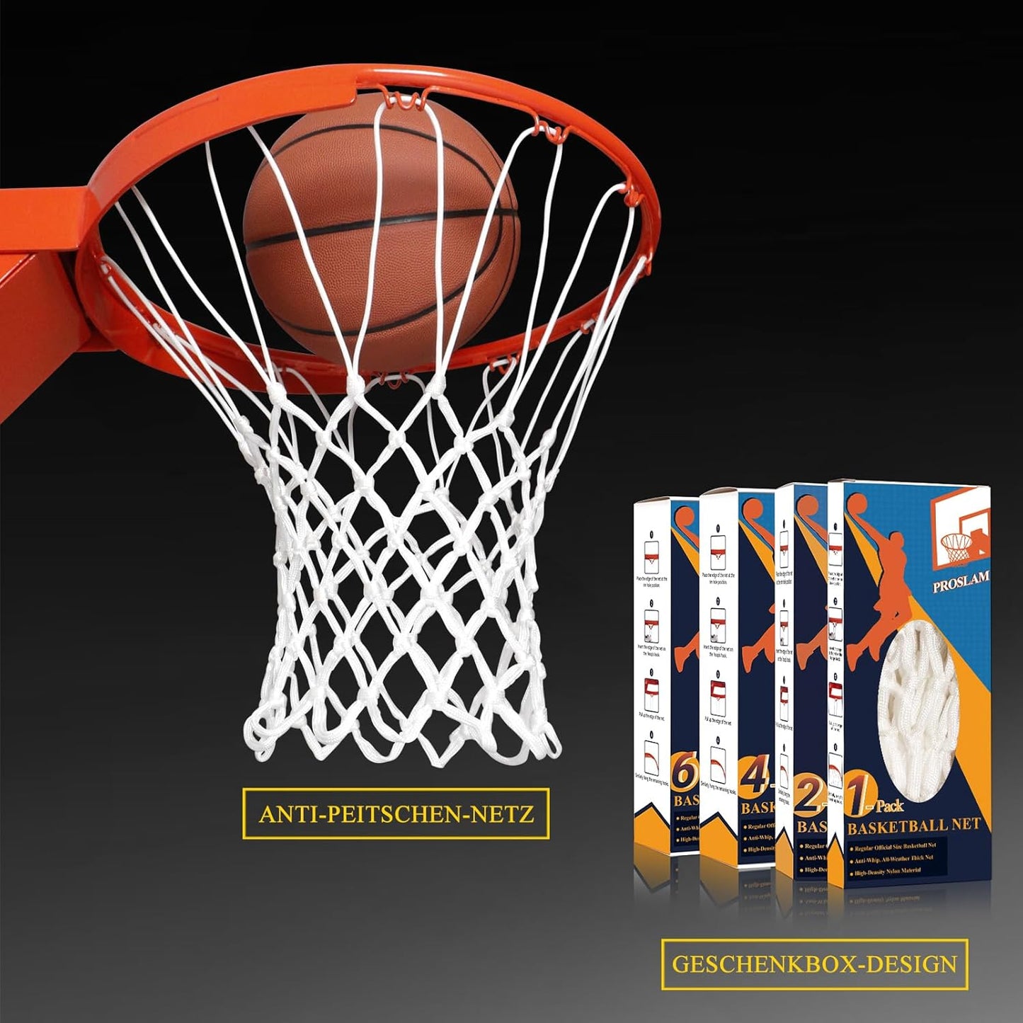 Premium Quality Basketball Net Replacement - Heavy Duty, All-Weather, Fits Standard 12 Loops Rims