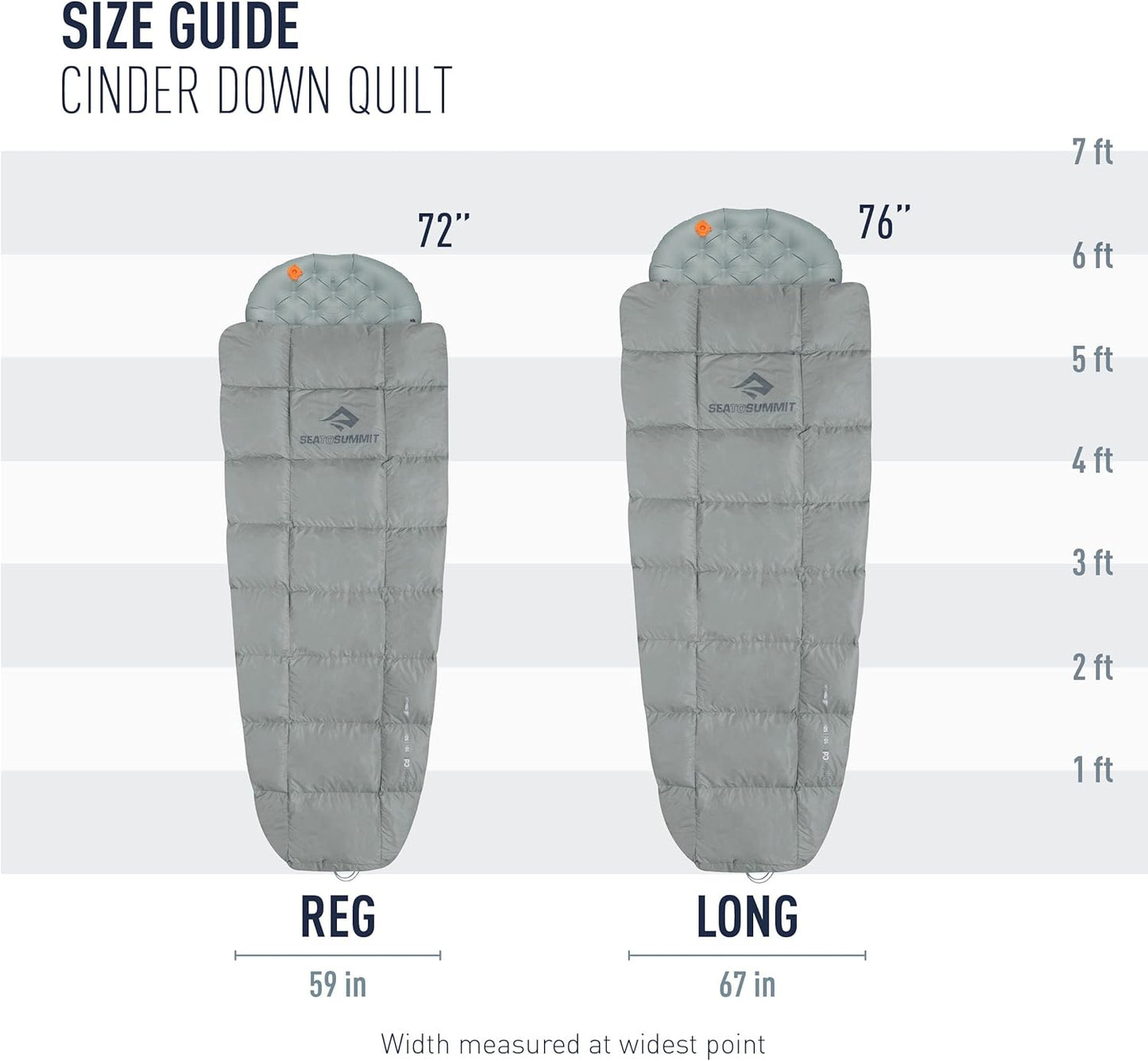 Sea to Summit Cinder Lightweight Down Backpacking Quilt - Compact & Warm | Ideal for Outdoor Adventures