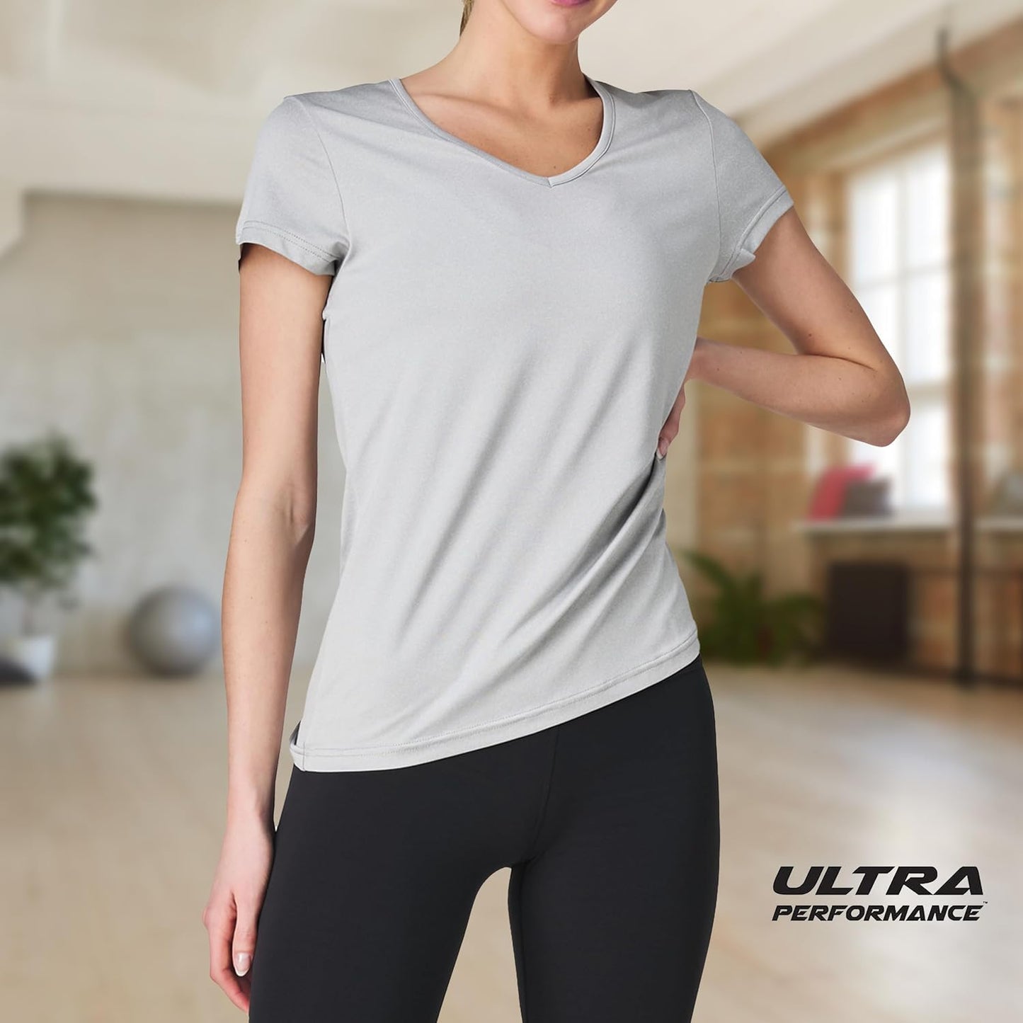 Skiennix Women's V-Neck Activewear T-Shirts - 3 Pack Short Sleeve Workout Tops for Gym & Yoga