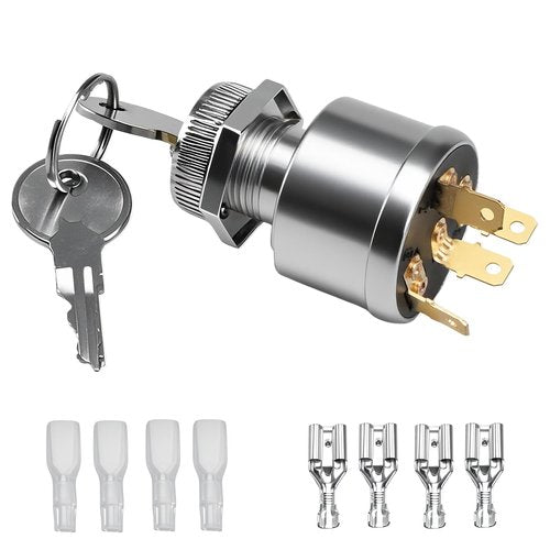 HIMARKLIF Golf Cart Ignition Switch with 2 Key Compatible with EZGO TXT, Medalist, Workhorse, ST, Shuttle, Marathon (1981 and up), 3-Way 4-Terminal Starter Switch Key, Replace# 33639-G01