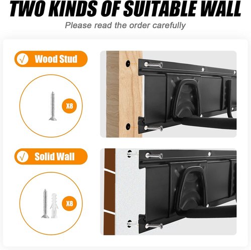 Bike Storage Rack - Wall Mount Garage Hanger for 3 Bicycles & 2 Helmets | Adjustable, Holds Up to 200 lbs