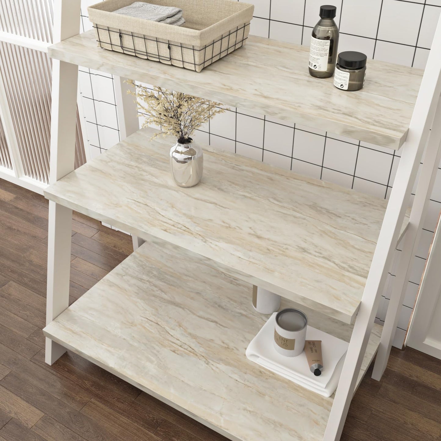 Wallercity Light Wood Oak Contact Paper for Counter Tops Beige Wood Grain Self Adhesive Wallpaper for Bathroom Peel and Stick Countertops Vinyl Wrap Kitchen Wall Paper for Cabinets Table 15.8''x78.7''