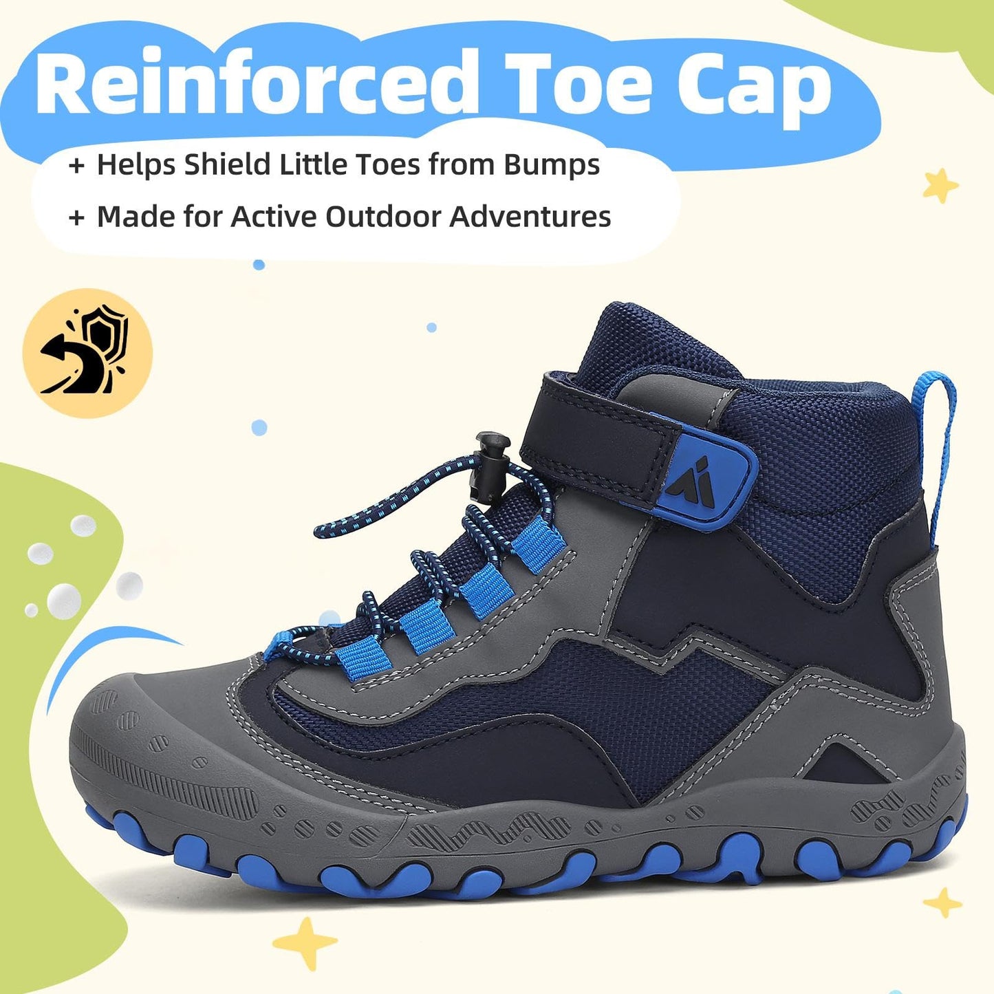 Mishansha Boys Girls Hiking Boots Water-Resistant Non-Slip, 12 Little Kid