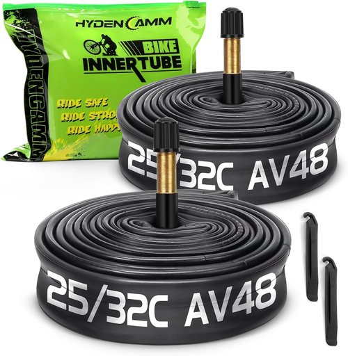 700C Bike Tube - Butyl 2-Pack with Tire Levers | Compatible with 700x25C to 700x32C