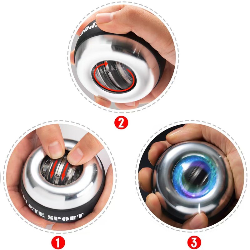ACELETE Metal Gyro Ball Wrist Exerciser Torque Ball Forearm Strengthener for Stronger Wrist Bones and Muscle