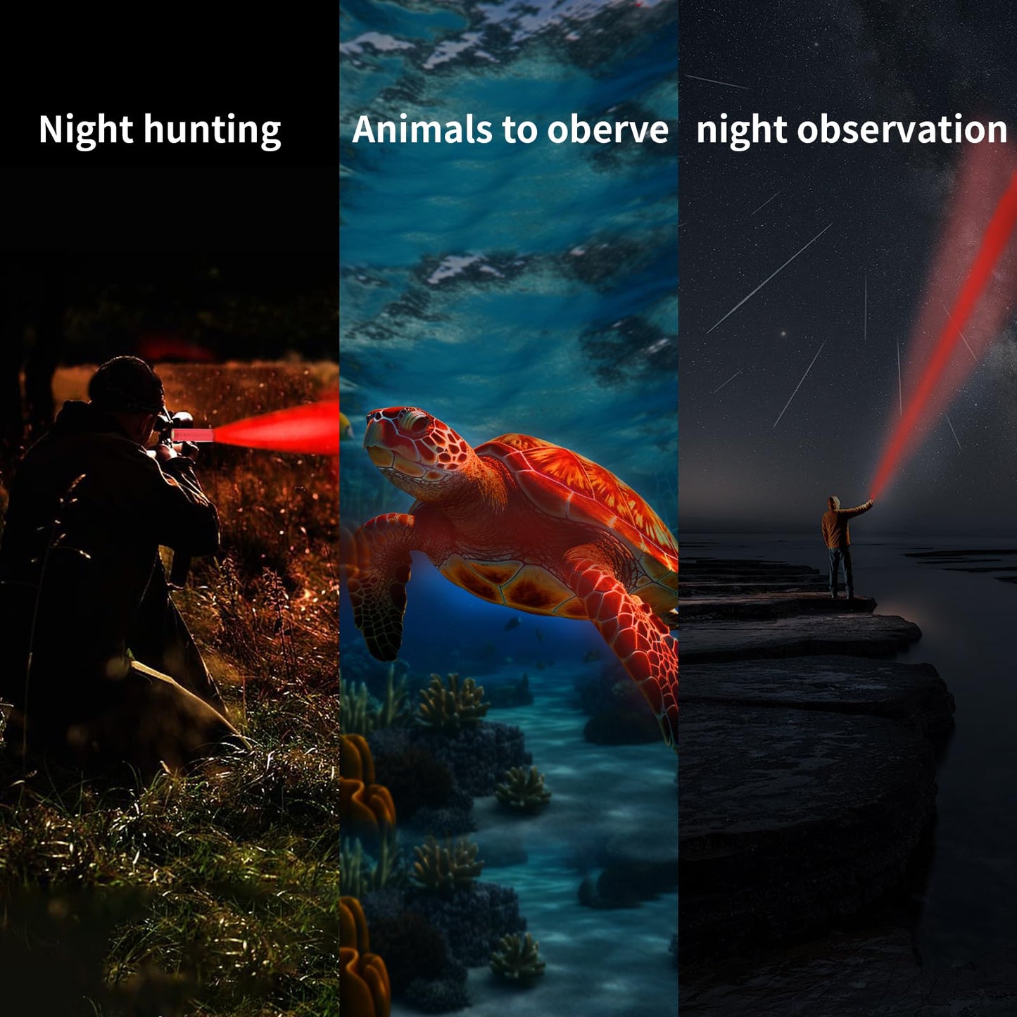 Hilngav 6 Pack Red Light Flashlight Mini, Small LED Red Flashlights Torch for Astronomy, Aviation, Night Observation and Animal Observation