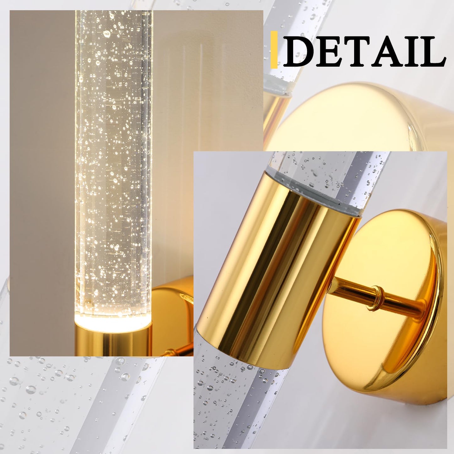 Wall Sconces LED Modern Sconces Dining Room Wall Lighting 10W 3000K LED Wall Lights Crystal Hardwired Wall Light Fixtures for Living Room Bedroom Bathroom Hallway