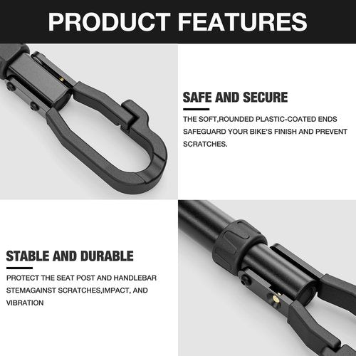 Bike Crossbar Adapter for Bike Rack - Top Tube Cross-Bar Adjustable - Bicycle Bike Adapter Bar for Low-Step Step-Through Bikes, BMXs, Ladies and Kids Bikes 70 lbs Capacity (Bike Crossbar)