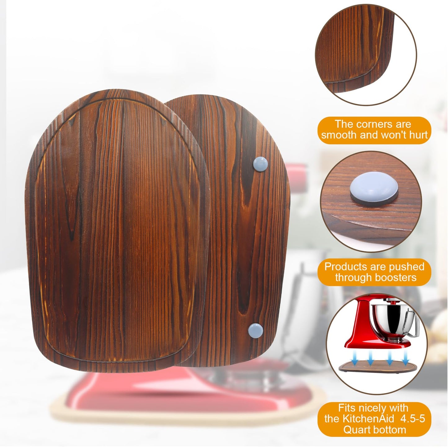 Mixer Slider Mat for Tilt Head Kitchen Aid 4.5-5 Qt Stand Mixer, Appliance sliding mat for kitchenaid Artisan 4.5-5 Qt, Kitchen Countertop Storage Accessories Moving Tray attachments (Brown)