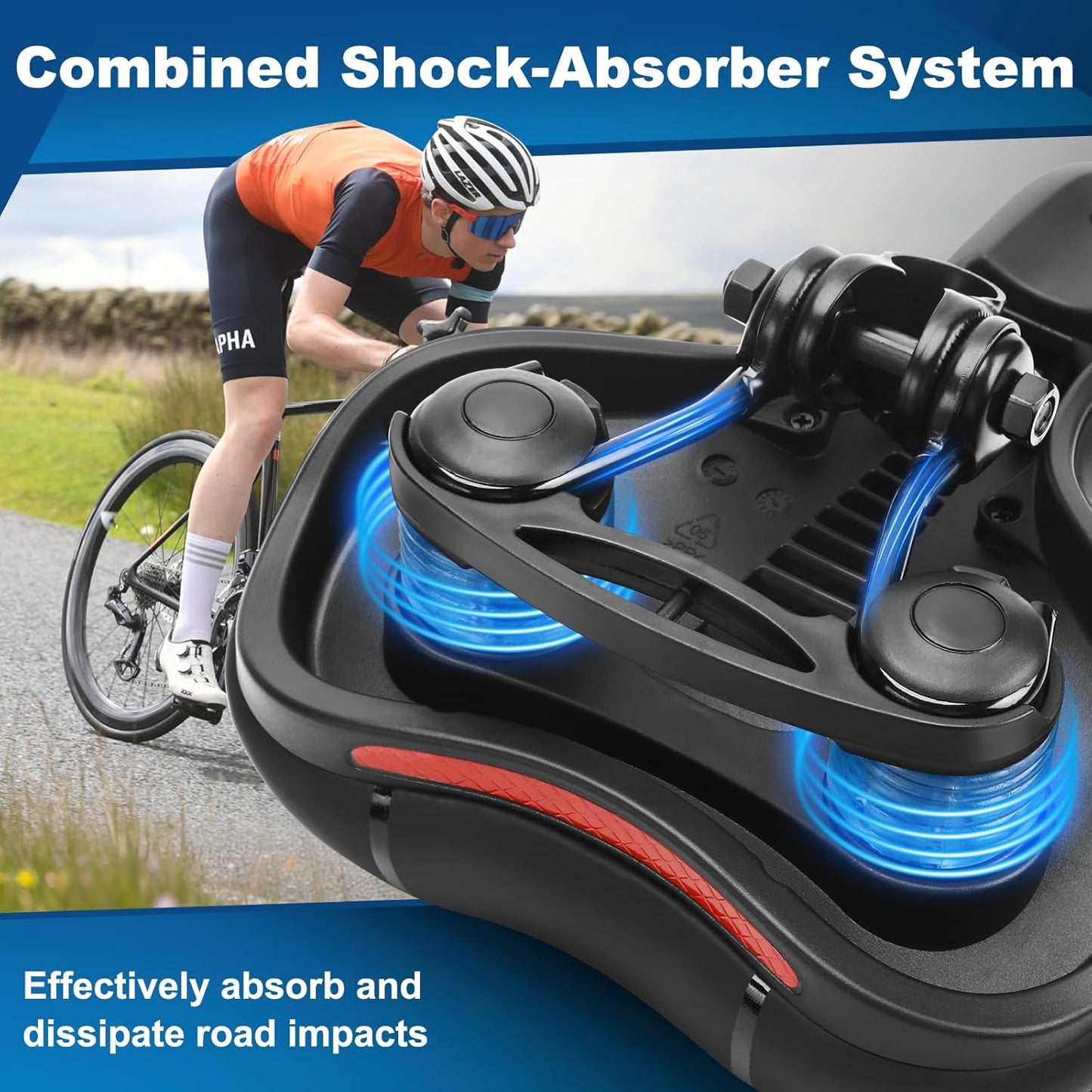 Topcrown Bike Seat - Comfort Wide Bicycle Saddle with Waterproof Design & Memory Foam Cushion | Ideal for Mountain, Road, and Exercise Bikes