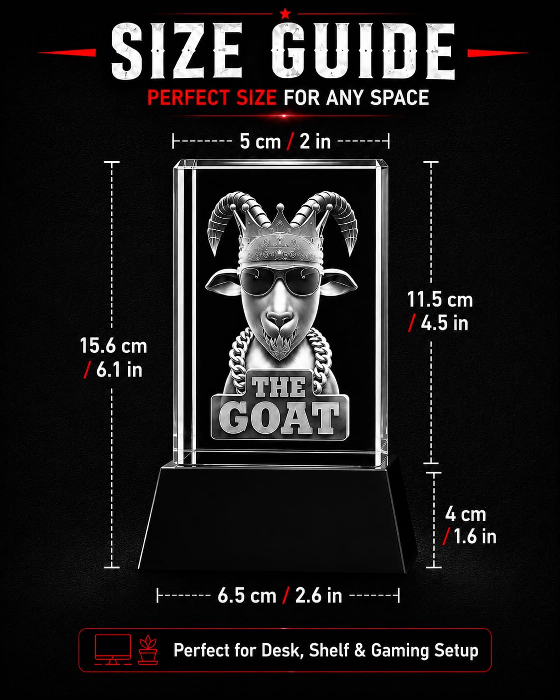 Gen Beta Goat Trophy Award – Funny Trophy for Adults, Crystal Goat Statue & Hypebeast Room Decor – Unique Awards and Trophies Gift for Brother, Boyfriend & Men Who Have Everything