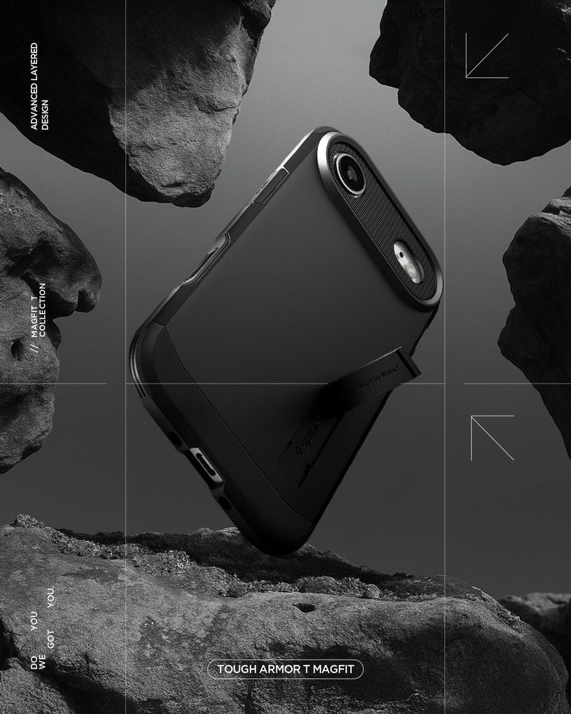 Spigen for iPhone Air Case, Tough Armor T MagFit [Camera Control Button] [Compatible with Magsafe] - Black