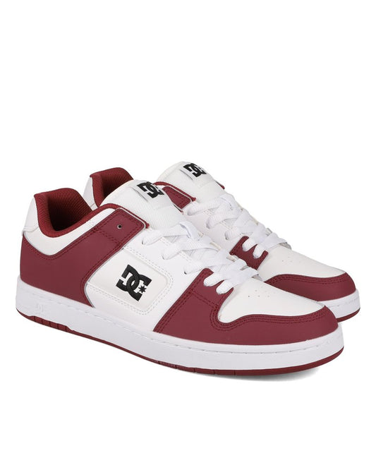 DC Men's Manteca 4 Skate Shoe, White/DEEP RED/Black, 6