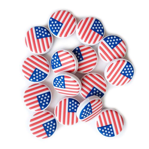 Amosfun 6PCS Tennis Racket Vibration Silicone American Flag Tennis Racquet Shock Absorbers Tennis Racket Strings Dampers for Player
