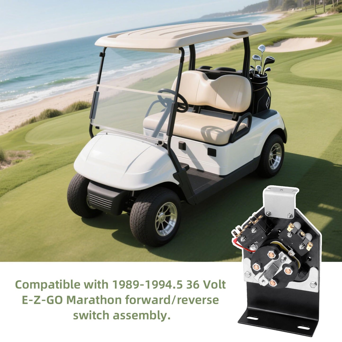 AIPSET 36V Golf Cart Forward and Reverse Switch Assembly, Compatible with EZGO Marathon 1989-1994.5 Golf Carts, Replaces OEM# 25396-G2, 25259-G2, 21744-G1