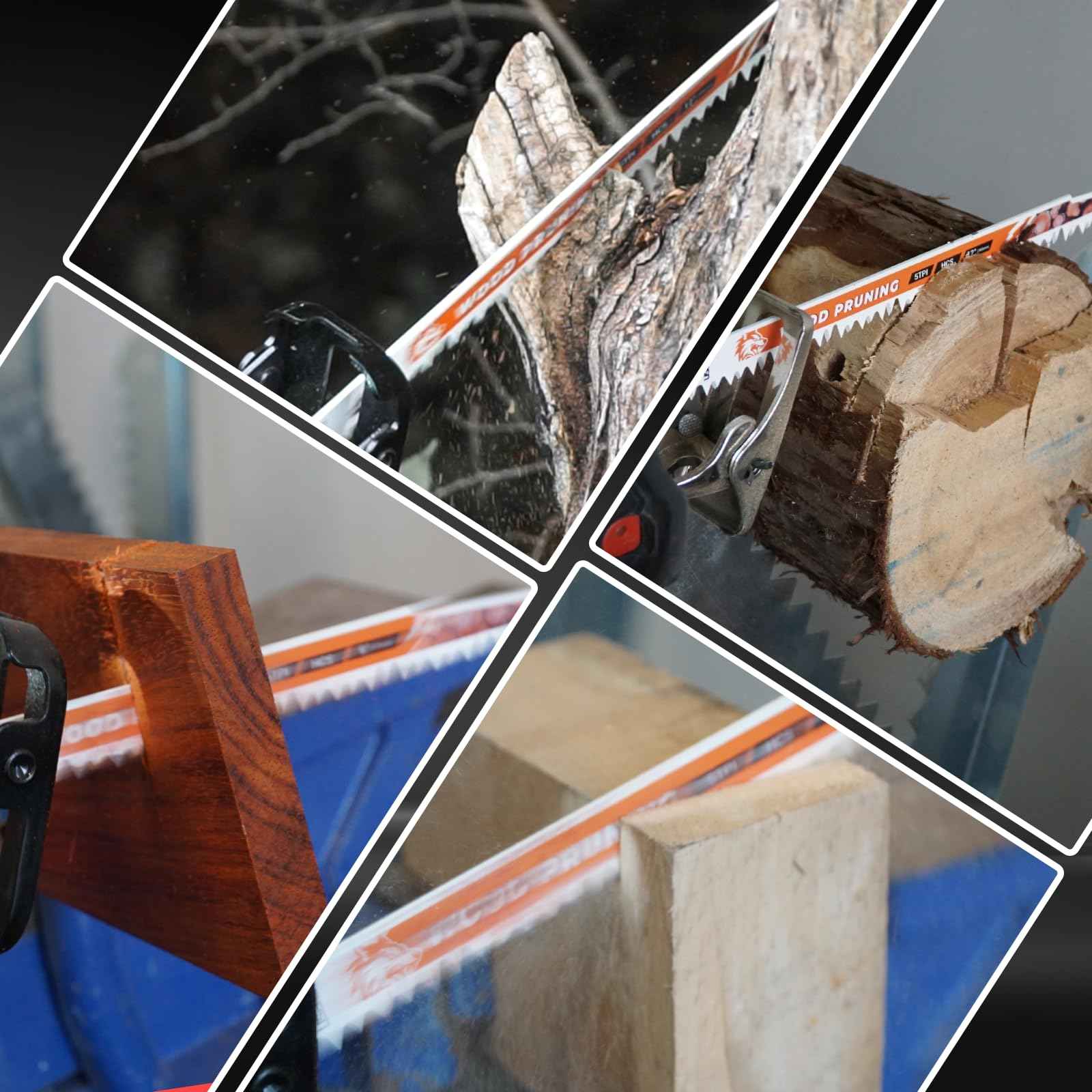 12-Piece Wood Pruning Reciprocating Saw Blade Set, Saw Blades Set, High Carbon Steel Pruning Blades for Tree, Wood and PVC Pipe Cutting