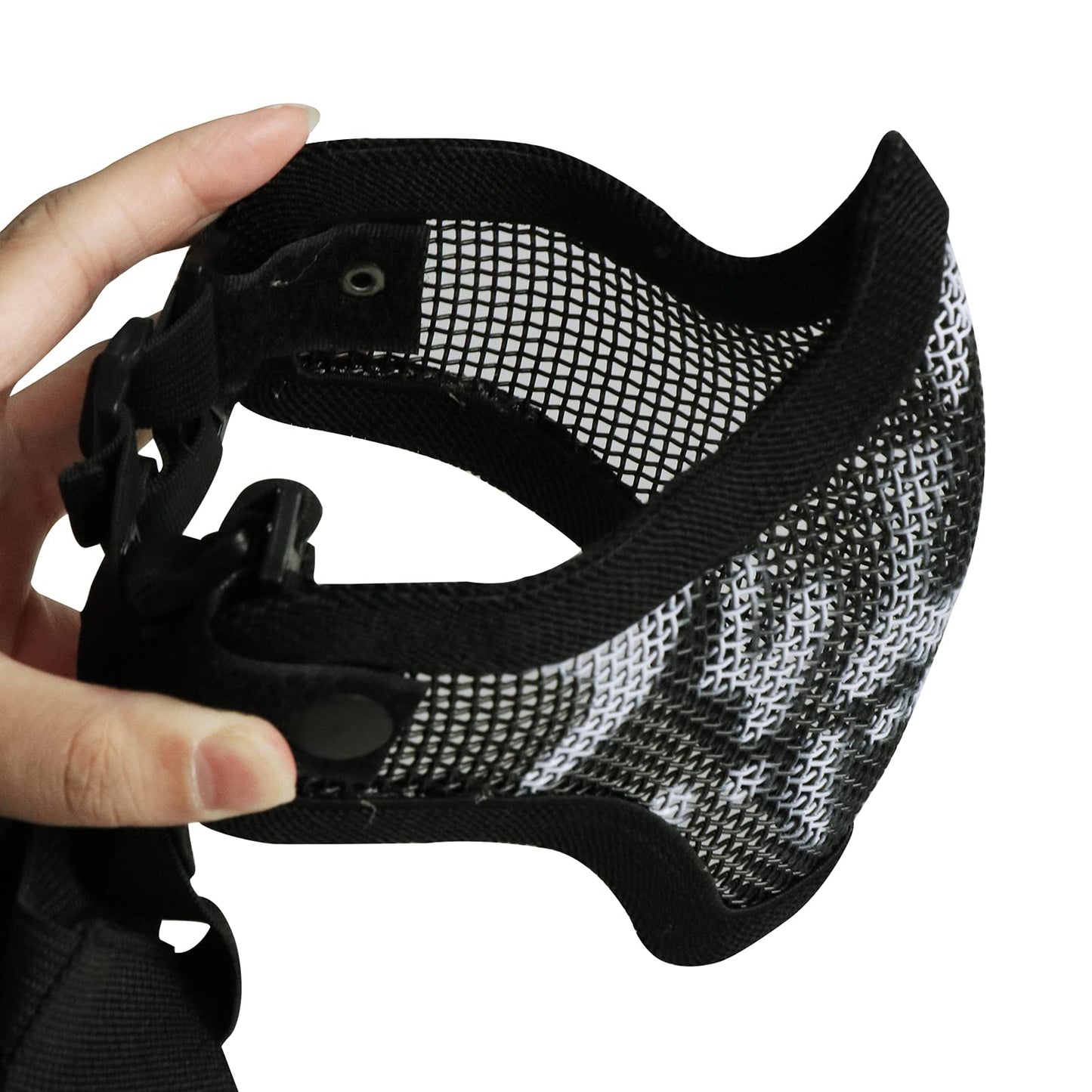 Aoutacc Airsoft Half Face Mask Steel Mesh and Goggles Set, Tactical Masks Protection Gear for Paintball BBS CS Nerf Game Cosplay Halloween Costume Accessories (Black)