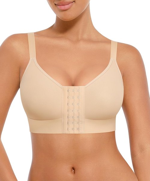 FeelinGirl Post-Surgery Bras - Wireless Front Closure Mastectomy Bra for Full Coverage Comfort