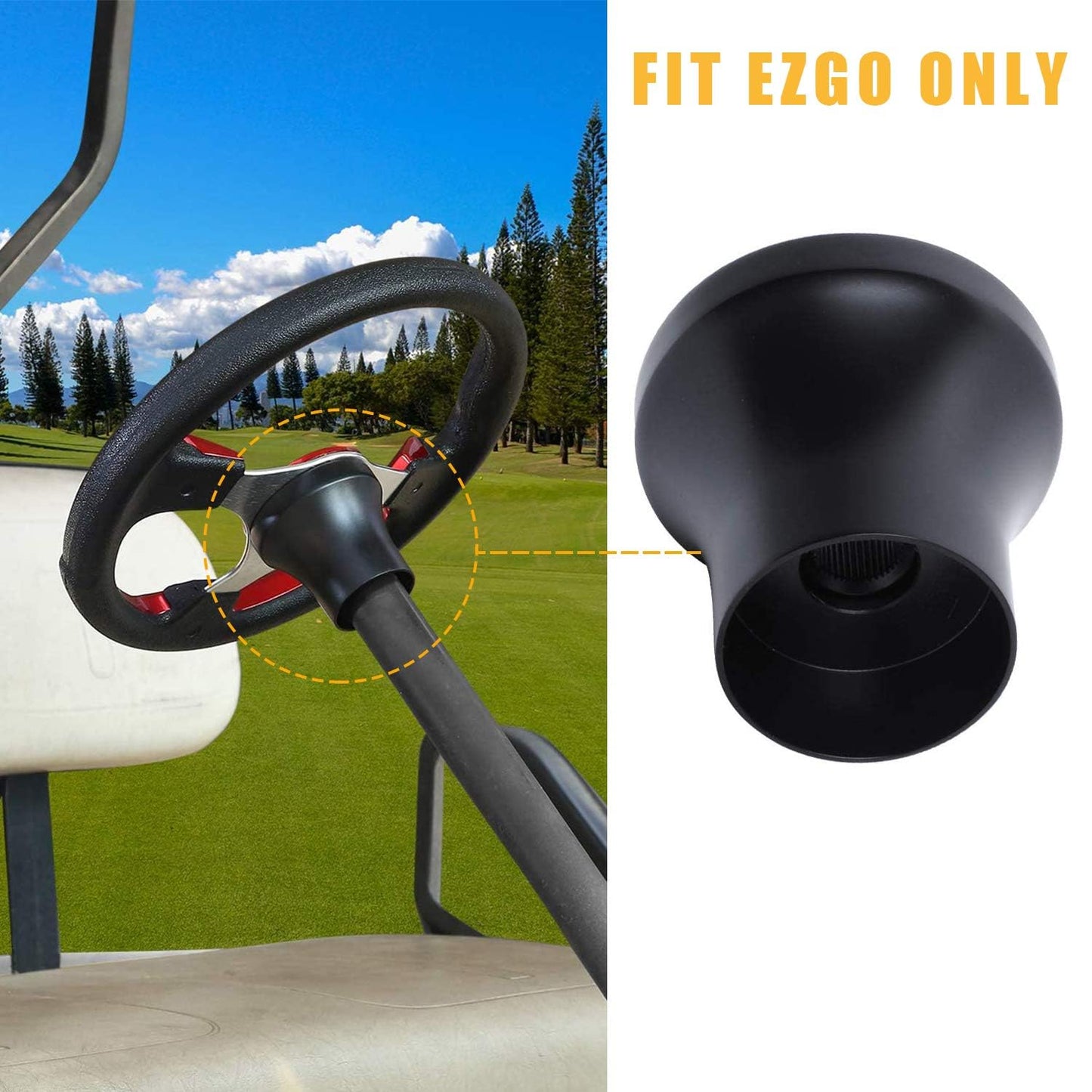 EZGO Steering Wheel Adapter fit EZGO TXT/RXV/Marathon/Medalist Golf Carts Steering Wheel Adapter Golf Cart Accessories(Black)