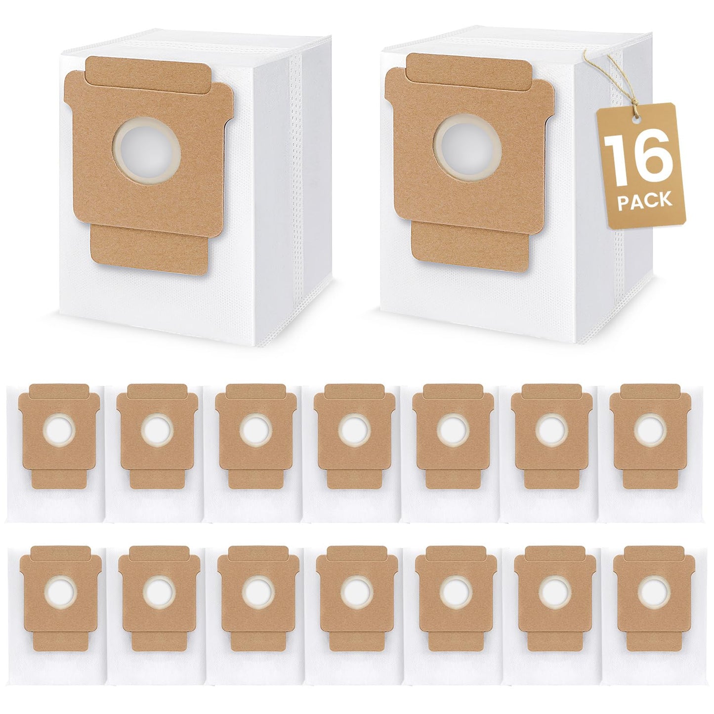 LBLVBNEWD 16 Pack Q0520 Dust Bags for iRobot Roomba Vacuum Q0520/105 Vac/104/105 Combo/Plus 405/Plus 505 Combo/Max 705 Vac Robot Vacuum Cleaner Disposable Replacement Bags Accessories