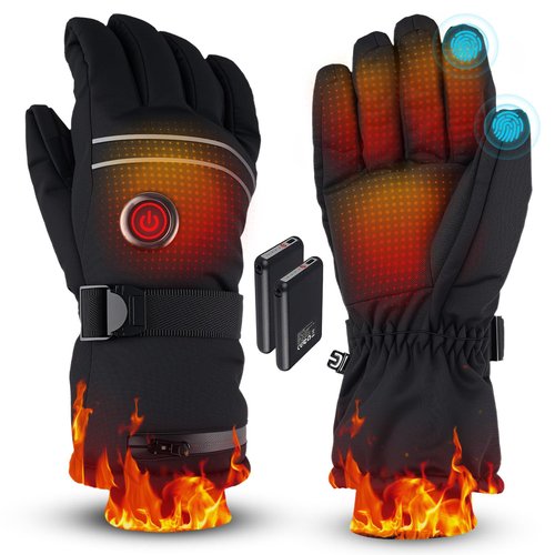 Maraiss Heated Gloves for Men Women, Rechargeable Battery Heated Gloves with Touchscreen for Hunting Camping Skiing (Large)