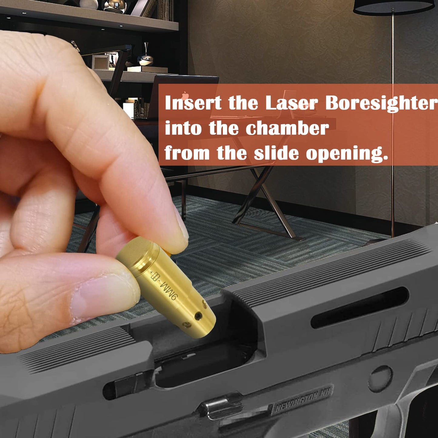 Bayattoo Bore Sight 9mm and .45ACP Laser Sight Red Dot Boresighter with 9pcs Batteries (9MM+45ACP)