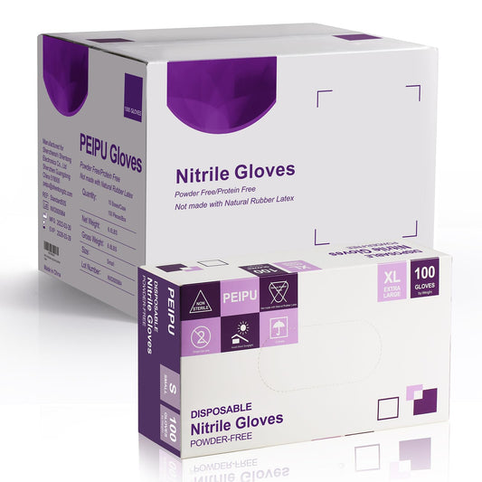 PElPU Nitrile Gloves,Disposable cleaning,(Medium, 1000-Count) Powder Free, Latex Free,Ultra-Strong,Food Handling Use, Single Use, Non-SterileProtective Gloves
