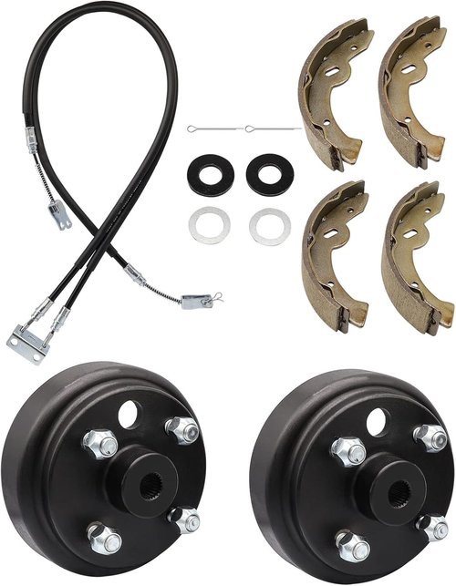 CLUBRALLY Golf Cart Deluxe Brake Maintenance Kit, Brake Drum/Hub, Brake Cables & Brake Shoes, Fits 1996-2008 Electric EZGO TXT, OEM#19186-G1, 70969G03, 70794-G01