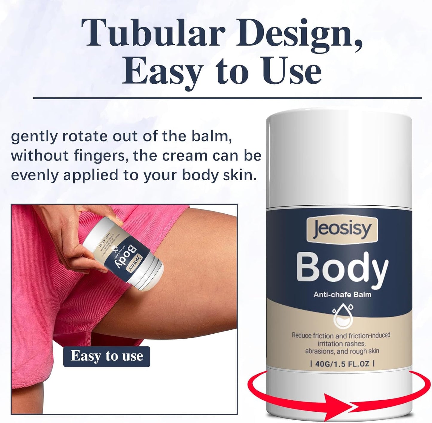 Skiennix Anti Chafing Stick - Travel Size Body Balm for Friction Defense on Thighs, Chest & More