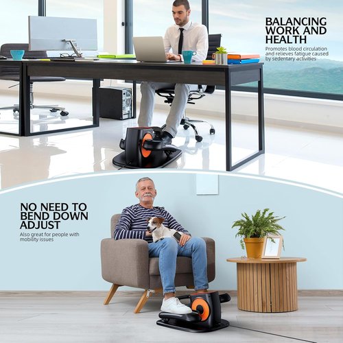 DUREXO Under Desk Elliptical - Quiet Portable Leg Exerciser for Seniors | 12 Adjustable Speeds with Remote Control