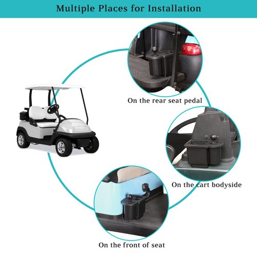 10L0L Golf Cart Ball Washer and Club Head Cleaner Kit Universal for Yamaha, EZGO, Club Car, Star EV, with Detachable Bracket- Black