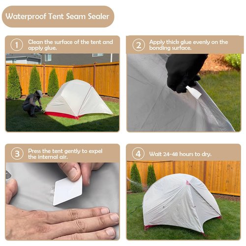 WAN2TLK 120ml Tent Seam Sealer, Repair Damaged/Seam Sealer Tent Fabric, Restore The Waterproof Barrier, for Camping/Hiking/Outdoor Gear - Clear