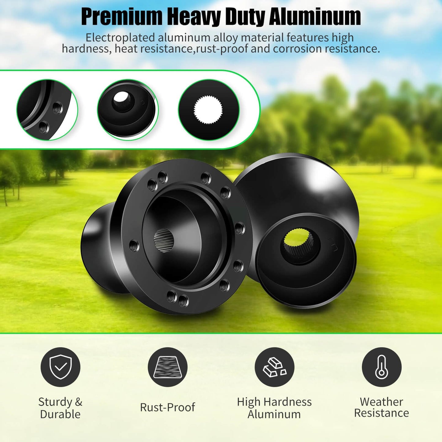 EZGO Steering Wheel Adapter fit EZGO TXT/RXV/Marathon/Medalist Golf Carts Steering Wheel Adapter Golf Cart Accessories(Black)