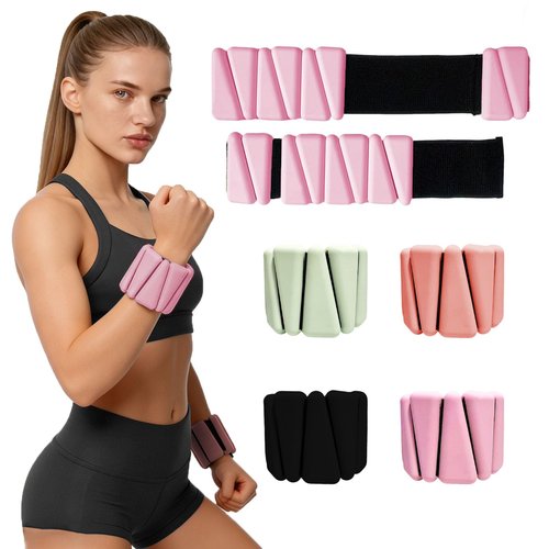 Wrist Weights set for Women, 2 sets of 1 lb each, Silicone Ankle & Wrist Weights for Women & Men, Adjustable Weight fit for Yoga, Dance,Hiking, Jogging,Pilates, Aerobic Exercise and Strength Exercise