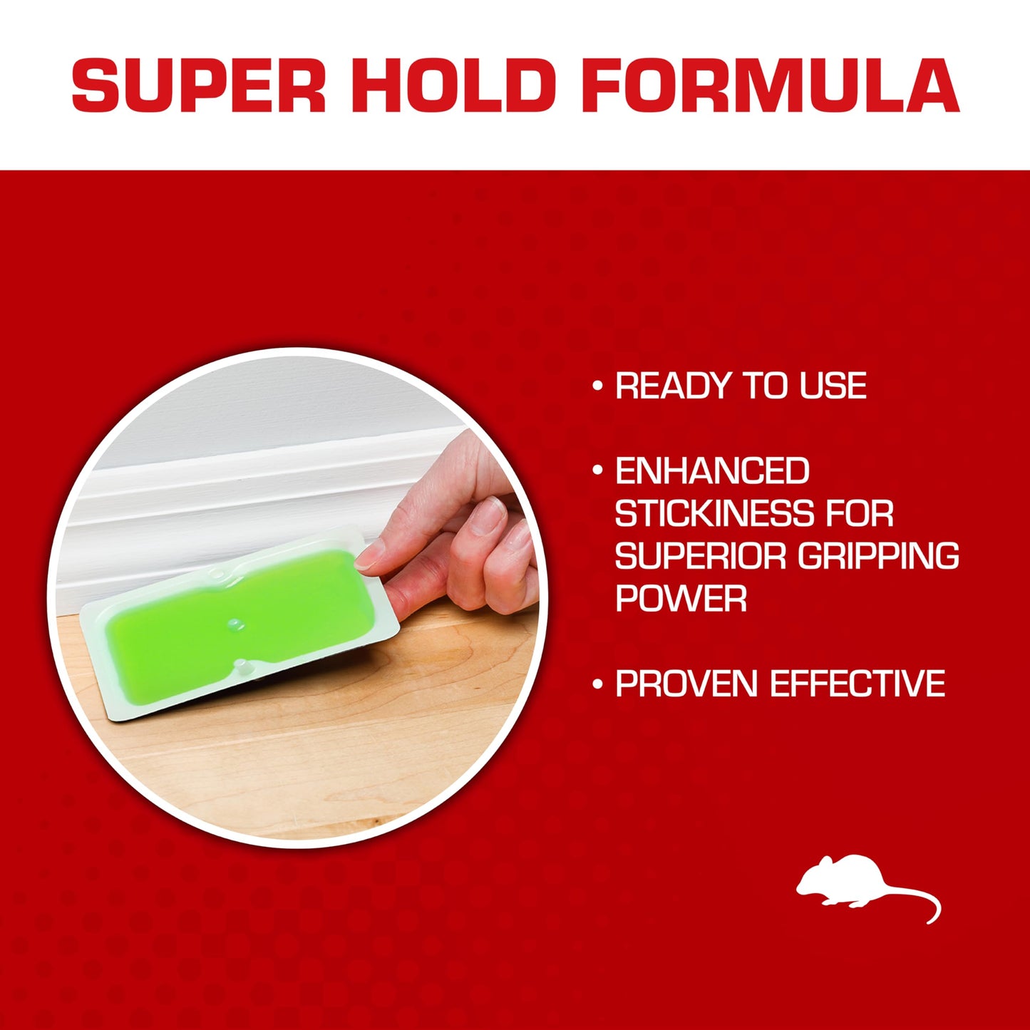 Tomcat Super Hold Glue Traps Mouse Size for Mice, Cockroaches, Spiders, and Scorpions, Ready-To-Use, 4 Traps