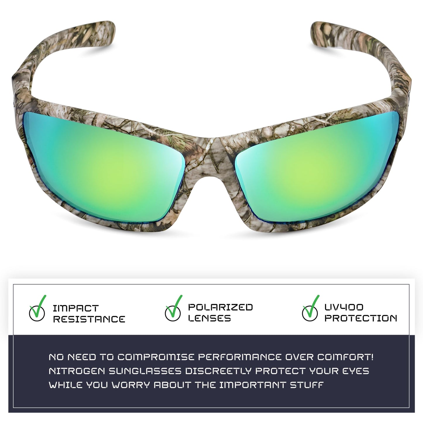 Nitrogen Polarized Wrap Around Sport Sunglasses for Men Women UV400 Driving Fishing Running Sun Glasses