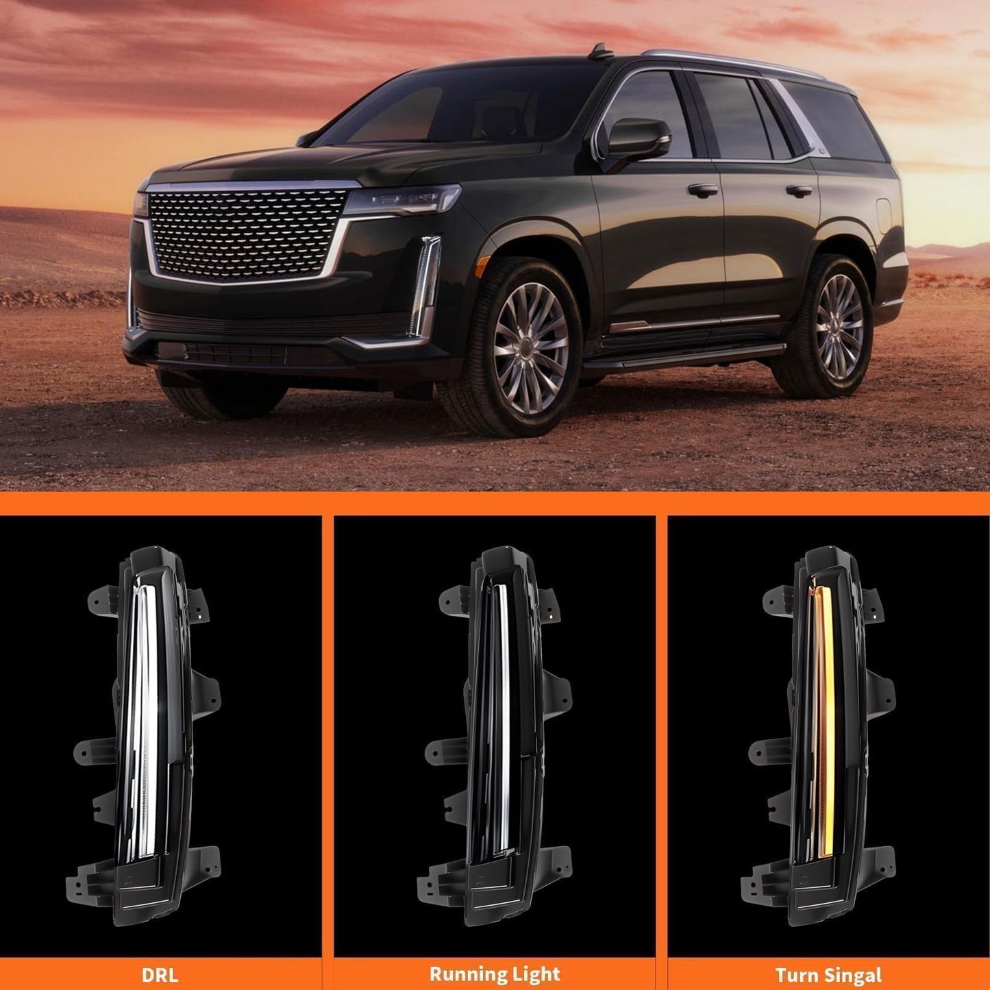 Aspaton DRL Fog Light Assembly Compatible with Escalade 3.0 6.2L 2021-2024