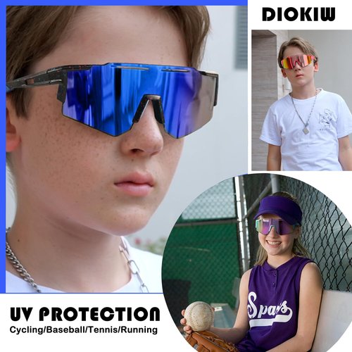 DioKiw 5PACK Polarized Kids sunglasses Youth Softball Cycling Sports Sun Glasses Boys Girls UV400 Protection Goggles