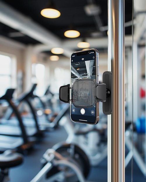 EPhemeralLuxe Gym Magnetic Phone Holder, 360° Adjustable Magnetic Phone Mount for Gym Attach to Metal Surface, Fitness Equipment Accessories for HIIT Timers Home Gym and Golf Cart