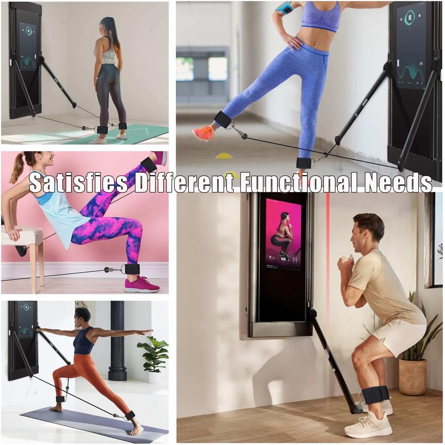 Ankle Workout Straps for Tonal Gym Machine, Adjustable Ankle Strap Attachments for Tonal, with Special Tonal Adapter Accessory