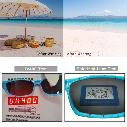 Long Keeper Polarized Sport Sunglasses - Women Men Running Driving Fishing Sunglasses Wrap Around Hiking Sun Glasses (Blue Blue)