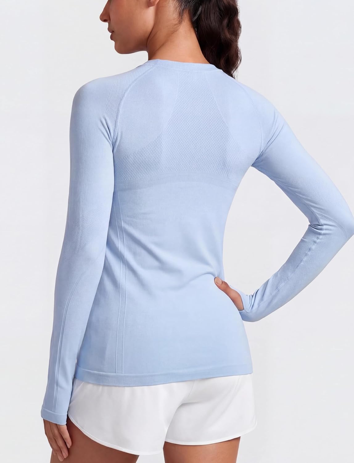 WANAYOU Long Sleeve Workout Tops for Women - 2 Pack Compression Athletic Shirts | Quick Dry Seamless Yoga