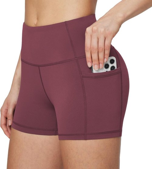 Baleaf Women's High Waist Biker Shorts - Comfortable Spandex Workout Shorts with Pockets | 8"/5"/3" Sizes