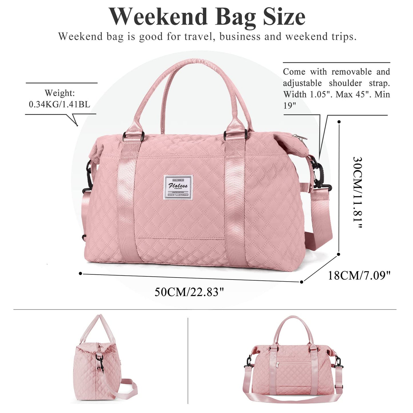 Travel Duffel Bag,Overnight Weekender Bags for Women with Wet Pocket