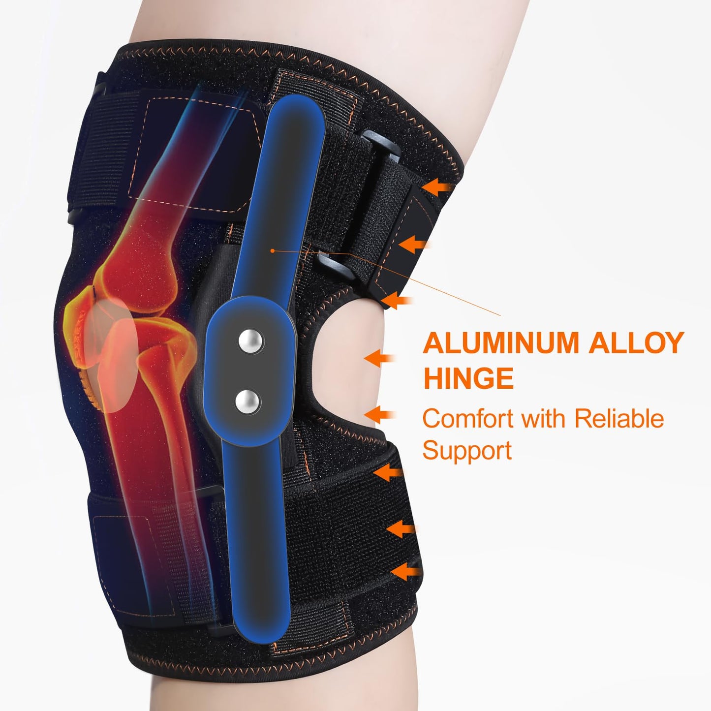 CHIYAN Hinged Knee Brace with Side Stabilizers for Men Women, Metal Hinge Knee Support for Meniscus Tear Arthritis Pain Relief, ACL, PCL, MCL