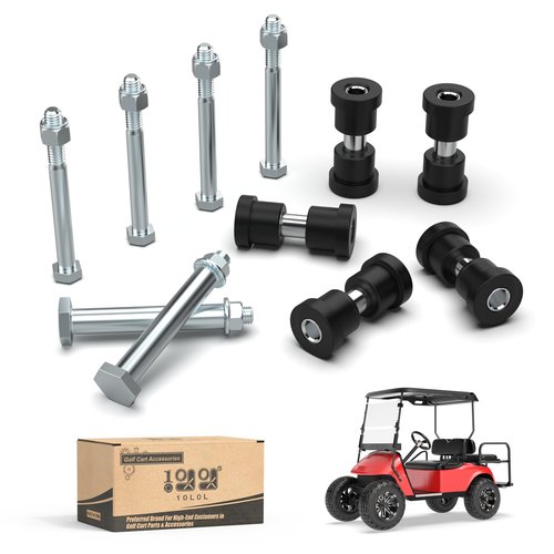 10L0L Golf Cart Rear Leaf Spring Bushing Kit with Screw Nut, Suitable for EZGO TXT/Medalist 1994-up & Club Car DS 1981-up Golf Carts, Replaces OEM 70289-G02 70291-G01 14158-G1