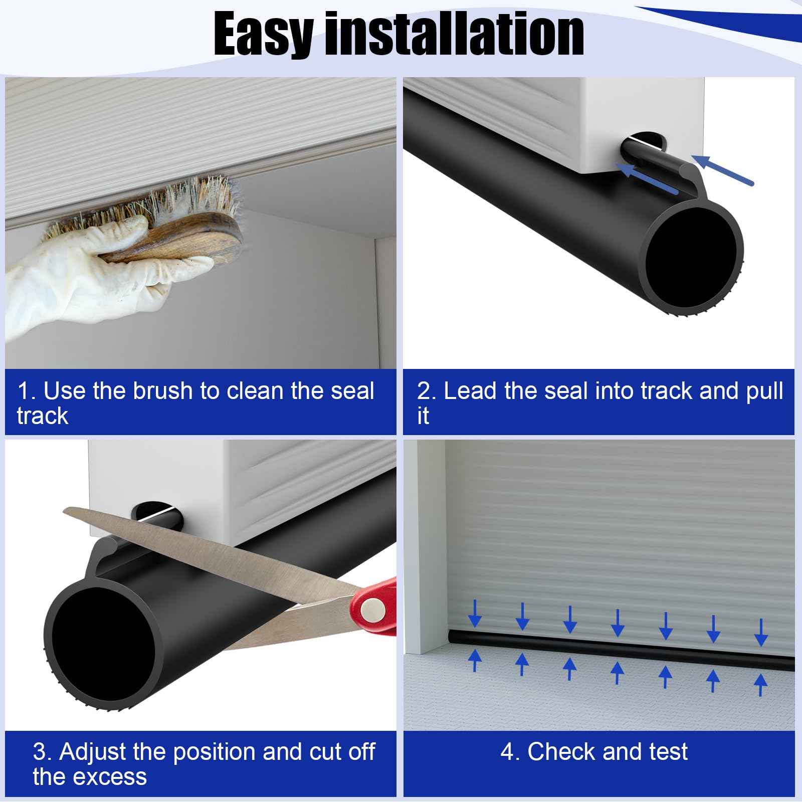 Symyda Garage Door Seal P Bulb – 10.2Ft Flexible Weatherproof TPE Seal for Drafts, Noise Reduction and Saves Energy, Easy DIY Installation, Temperature Resistant, Fits Single Channel Garage Door