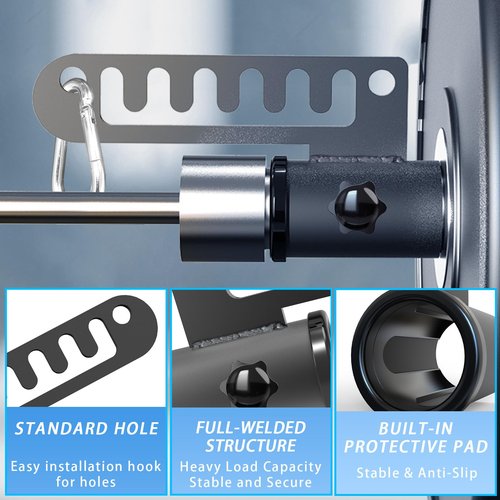 J Bryant Adjustable Landmine Belt Squat Attachment for 2" Olympic Barbells – Full-Body Training Tool with Carabiner Track Slot, Barbell Protection Sleeve, Heavy Duty Steel Construction